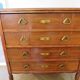 Art Deco chest of drawers - 4 drawers - locks - checkered wood veneer top - 50s