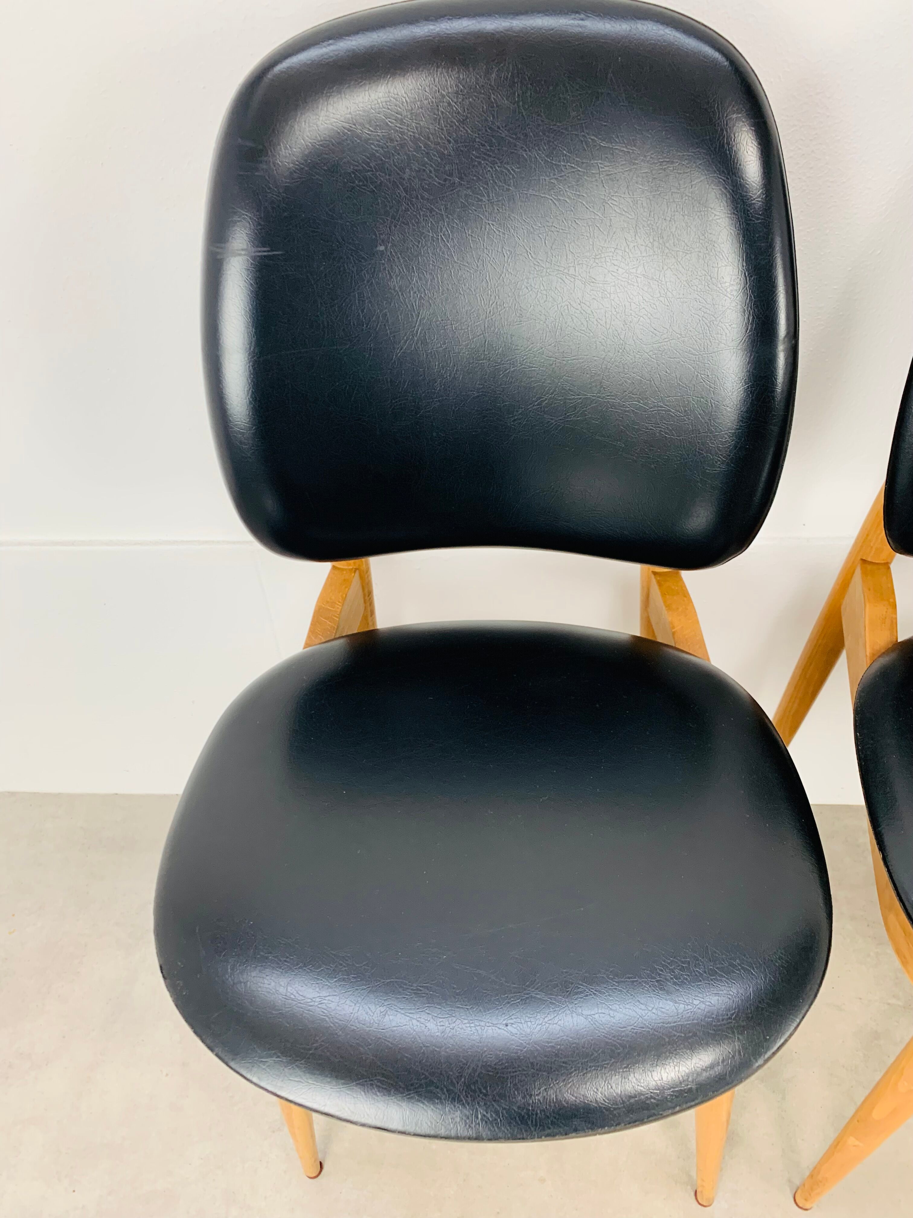 4 Baumann Pegasus chairs, black, 60s
