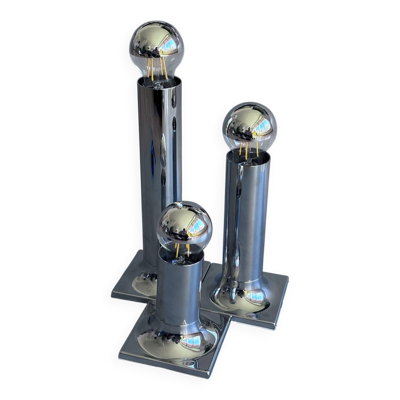 Plafonniers Space Age en chrome par Rolf Krüger pour Staff Leuchten, A