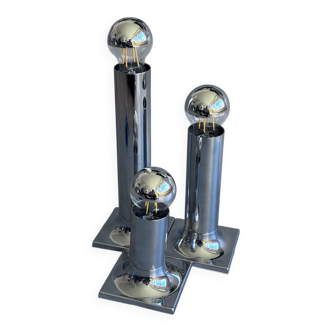 Space Age ceiling lights in chrome by Rolf Krüger for Staff Leuchten, A