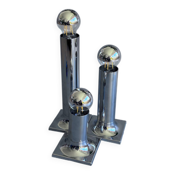 Plafonniers Space Age en chrome par Rolf Krüger pour Staff Leuchten, A