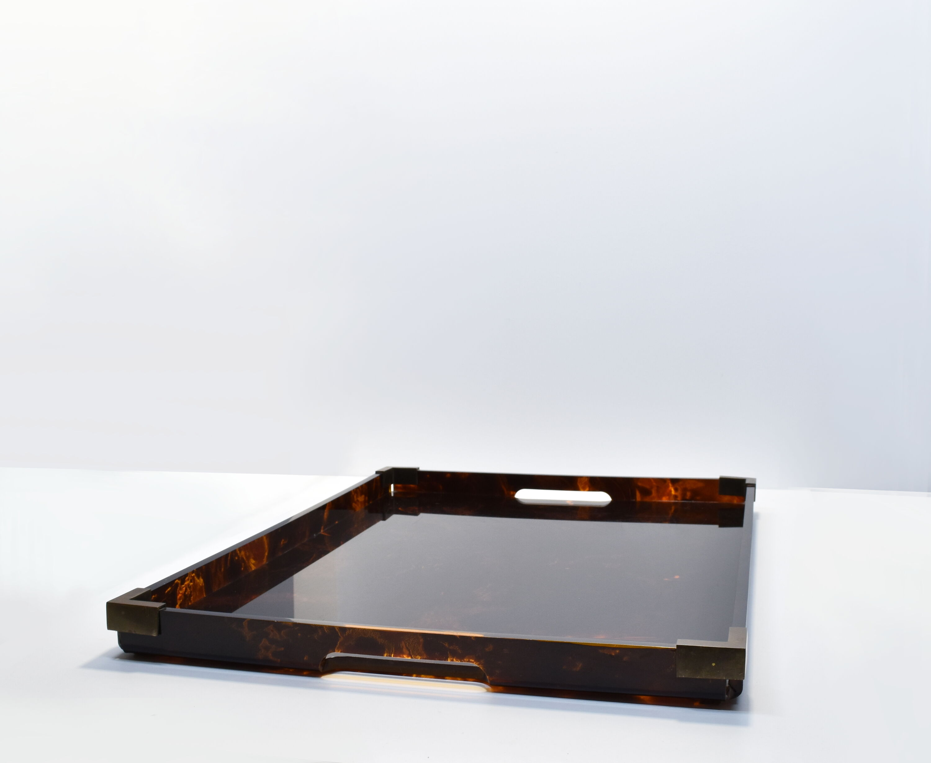 Tray 1970 plexiglass decoration scale and brass
