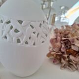 White porcelain egg vase