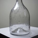 Large antique blown glass bottle with bubbles, early 20th century 1900-1920.