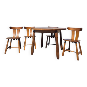 Table à manger ronde - massif brutaliste