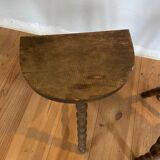 Pair of vintage wooden slag stools