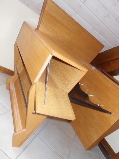 Chair 1980 in wood and leather sting SADDLER