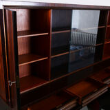 French art deco bookcase - 1930s - oak and macassar