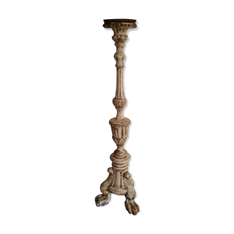 Spade candle in white and gold wood eighteenth
