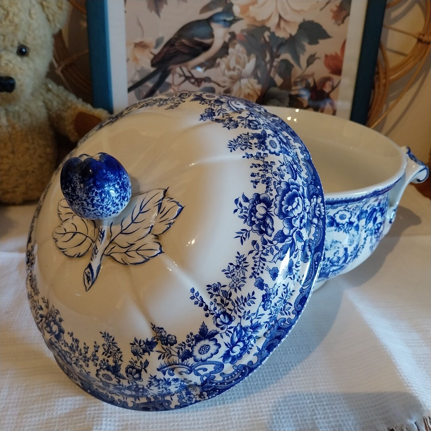 Old soup tureen Lunéville K&G toile de Jouy