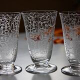 Four Baccarat flutes engraved crystal model Michelangelo