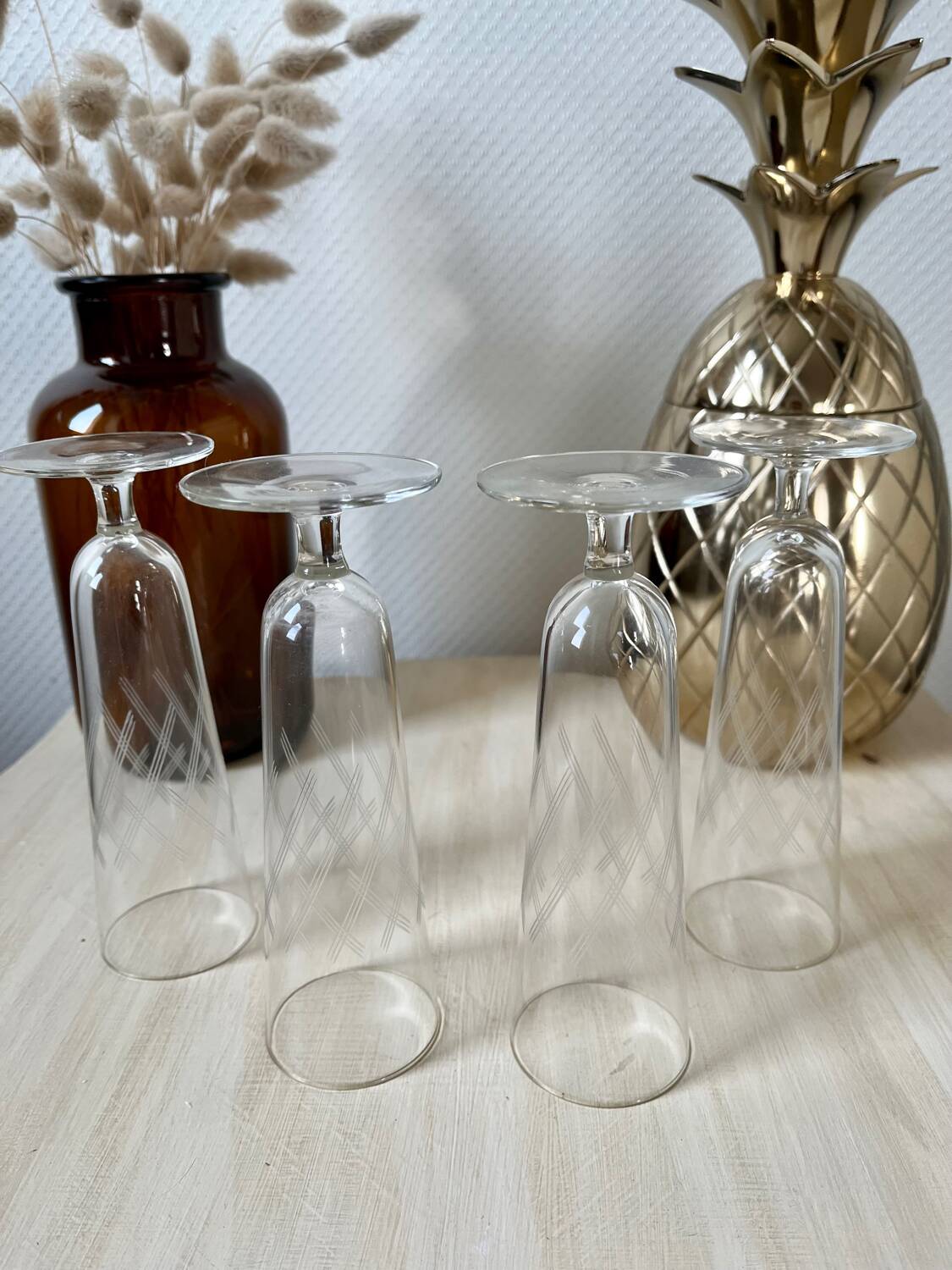 Ensemble de 4 flutes coupes de champagne vintage