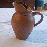 Jug, iridescent glazed stoneware carafe.