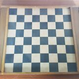 Old Double Board Game of Goose & Checkers Game in Vintage Wood #A694