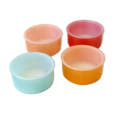 Lot 4 Ramekin cups ARCOPAL colors Multicolored - FLAN LYONNAIS