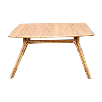 Table à manger en rotin années 50