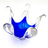 Hospodka Chřibská Crystal Bohême Blue Cobalt and Opaline Cup Circa 60