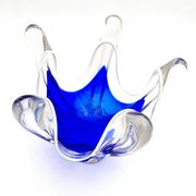 Cup Hospodka Chřibská Cristal Bohême Bleu Cobalt and Opaline Circa 60