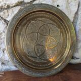 Ancien plateau marocain en laiton