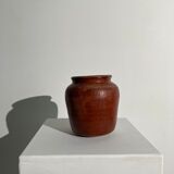 Brutalist ochre terracotta pot