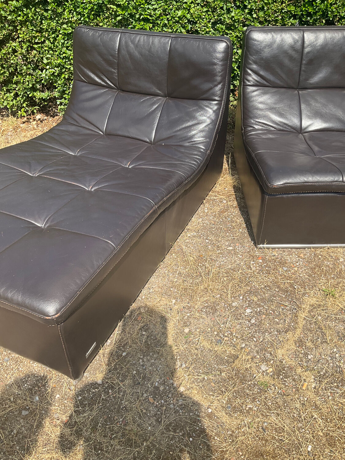 Incanto Italy modular corner sofa in brown leather