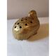 Golden earthenware flower vase "Woodcock"