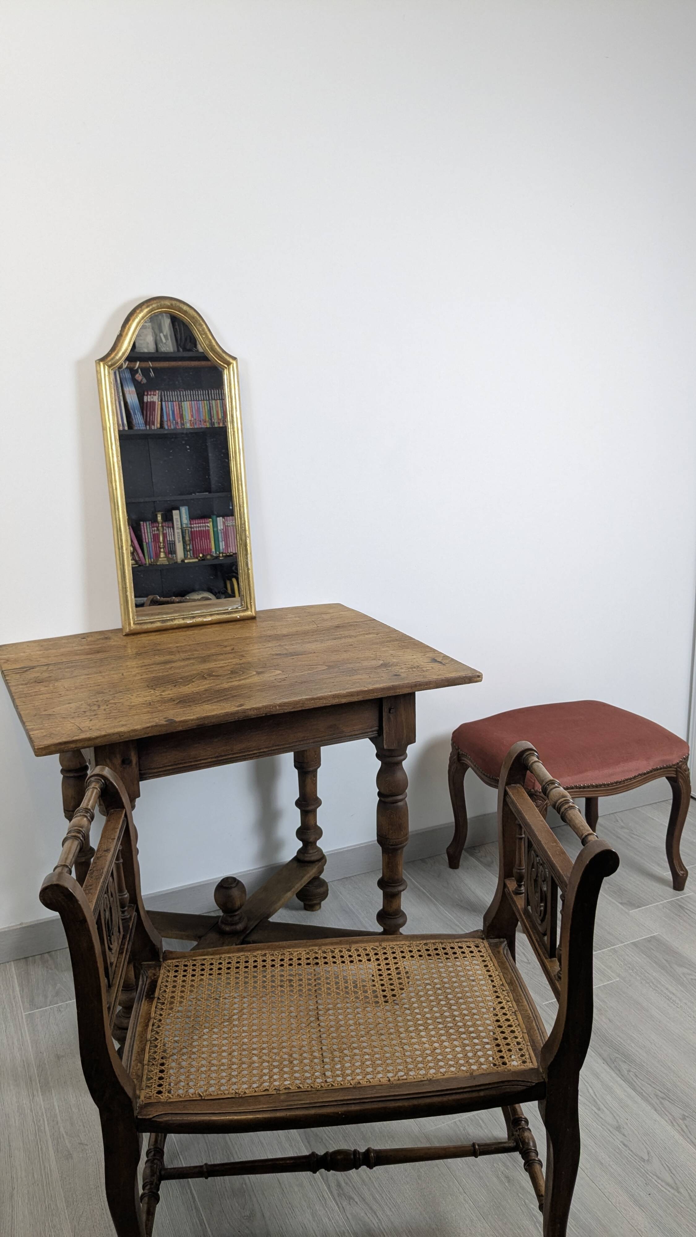 Louis XV stool — elegant curves and warm patina