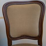 Set of 2 wooden and velvet chairs