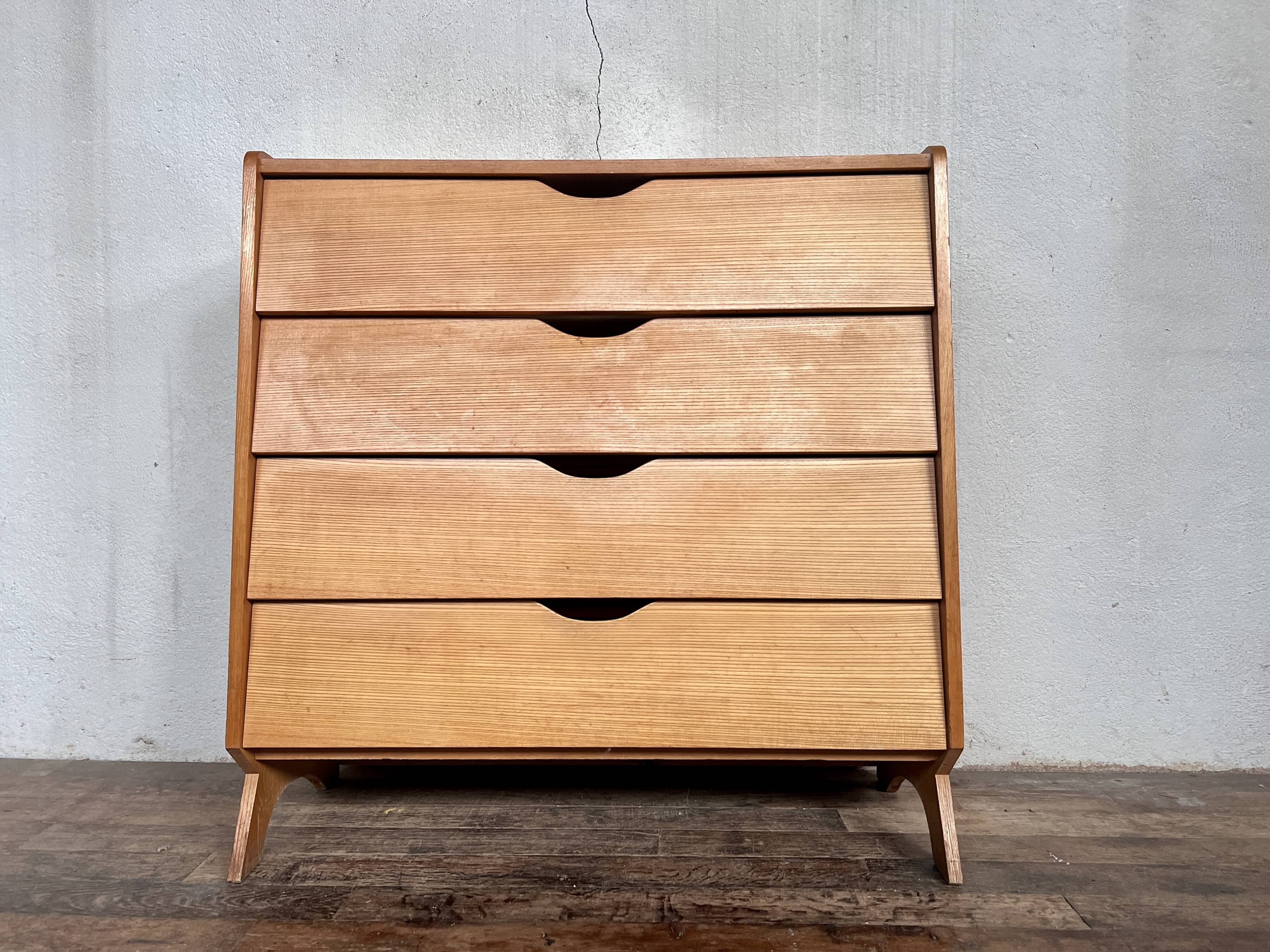 Modernist shoe cabinet 1960 in vintage ash