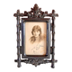 Old Napoleon III photo frame blackened hardened wood