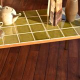 Vintage coffee table green tiles