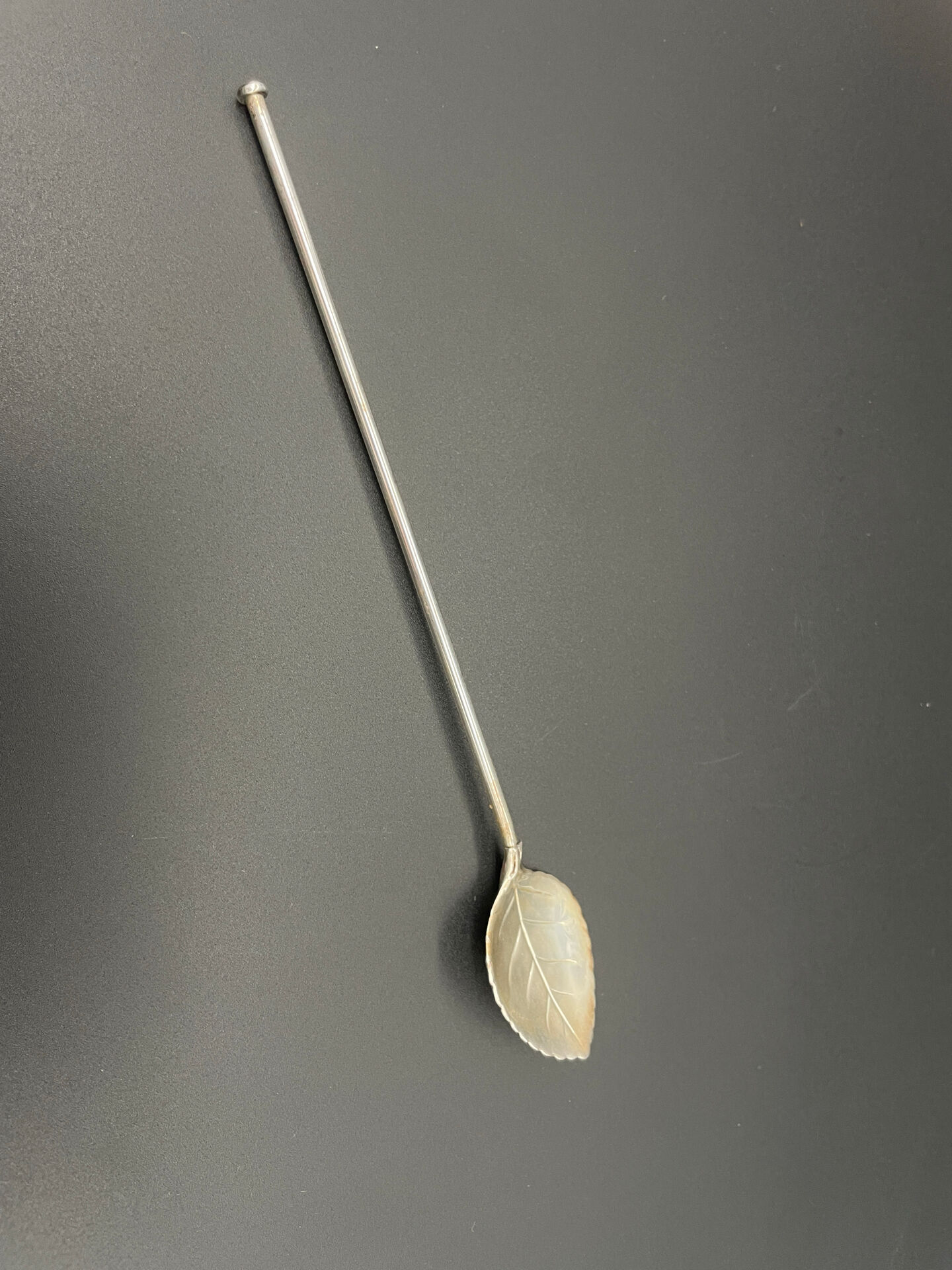 Cuillère-paille à cocktail Widmann Antik en argent 835, boîte d’origin