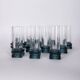 Vintage Italian Blue Crystal Glasses, 1970s, Set of 11