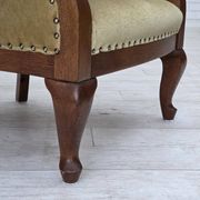 1960s, Danish side/children's armchair, light green furniture velour, oak w