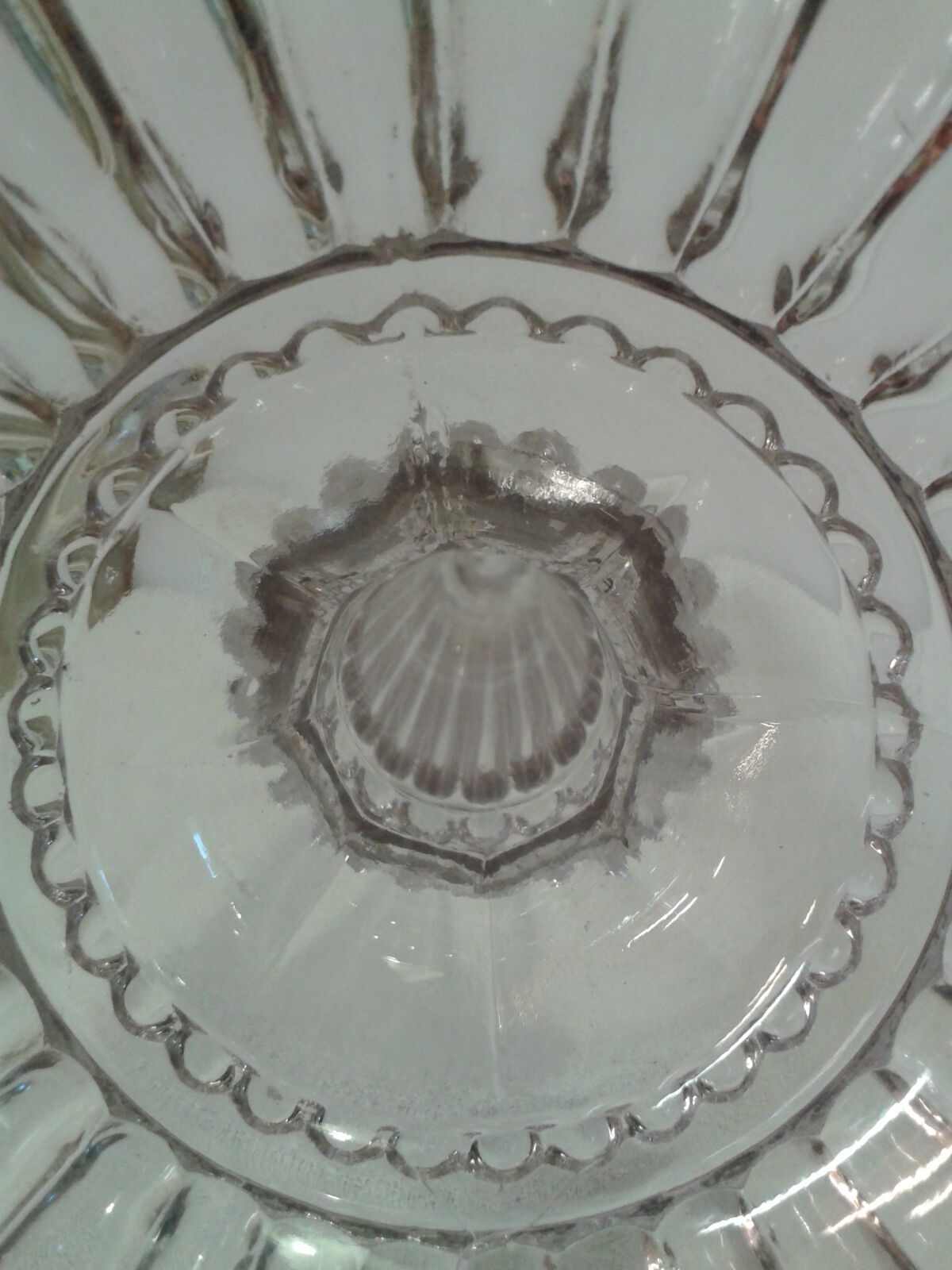 Former candlestick in press-molded glass late 19th