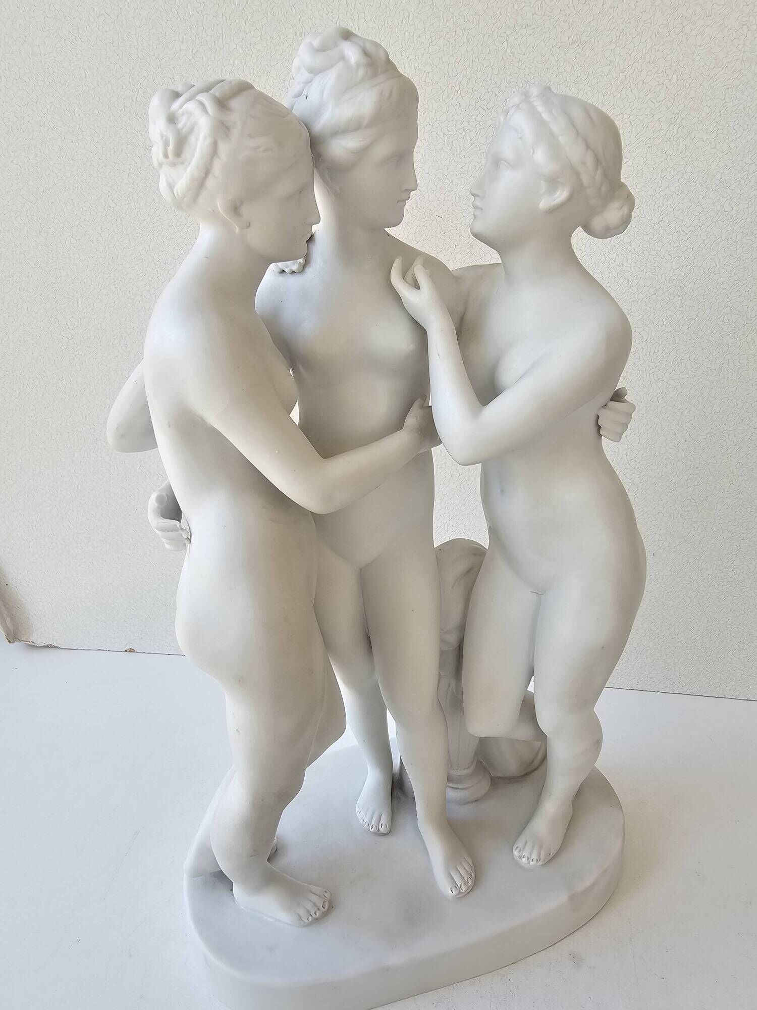 Porcelain Biscuit Sculpture of the Three Graces - Hertwig & Co