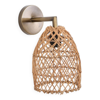 Gold Rattan Sconce Lamp