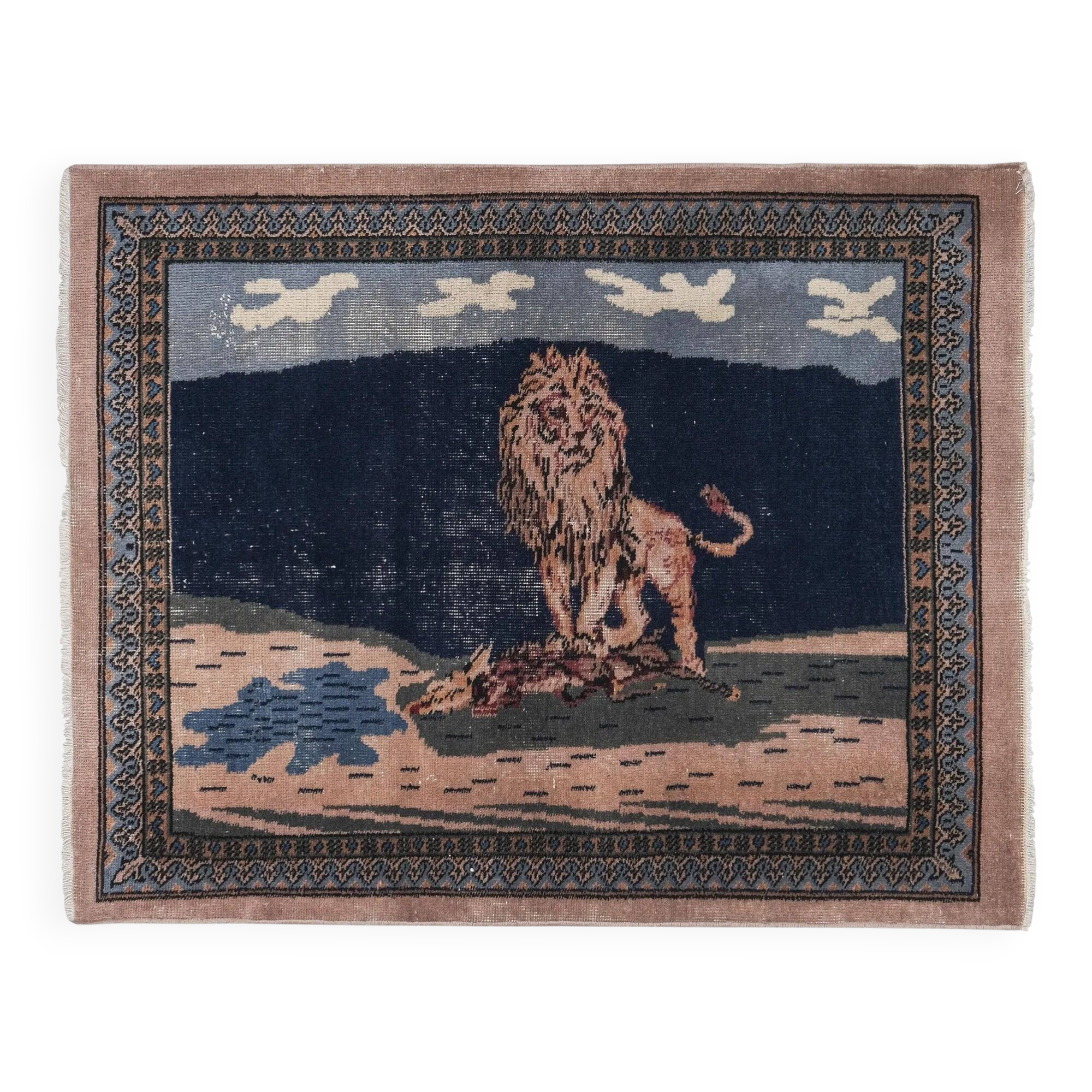 Vintage hand-embroidered textile 98x122 cm