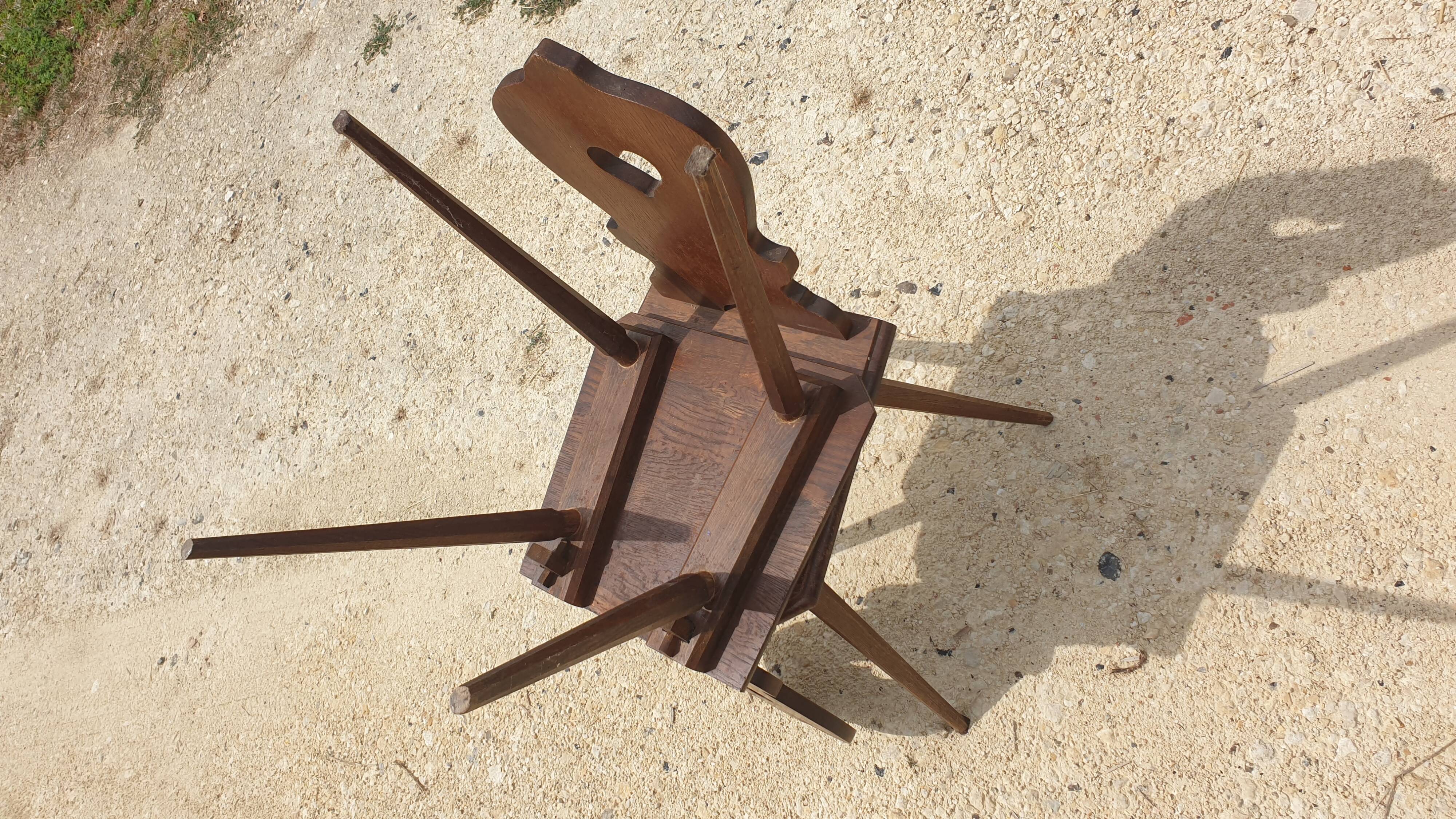 Set of 4 solid oak chairs "Alsatian style" - 20th century