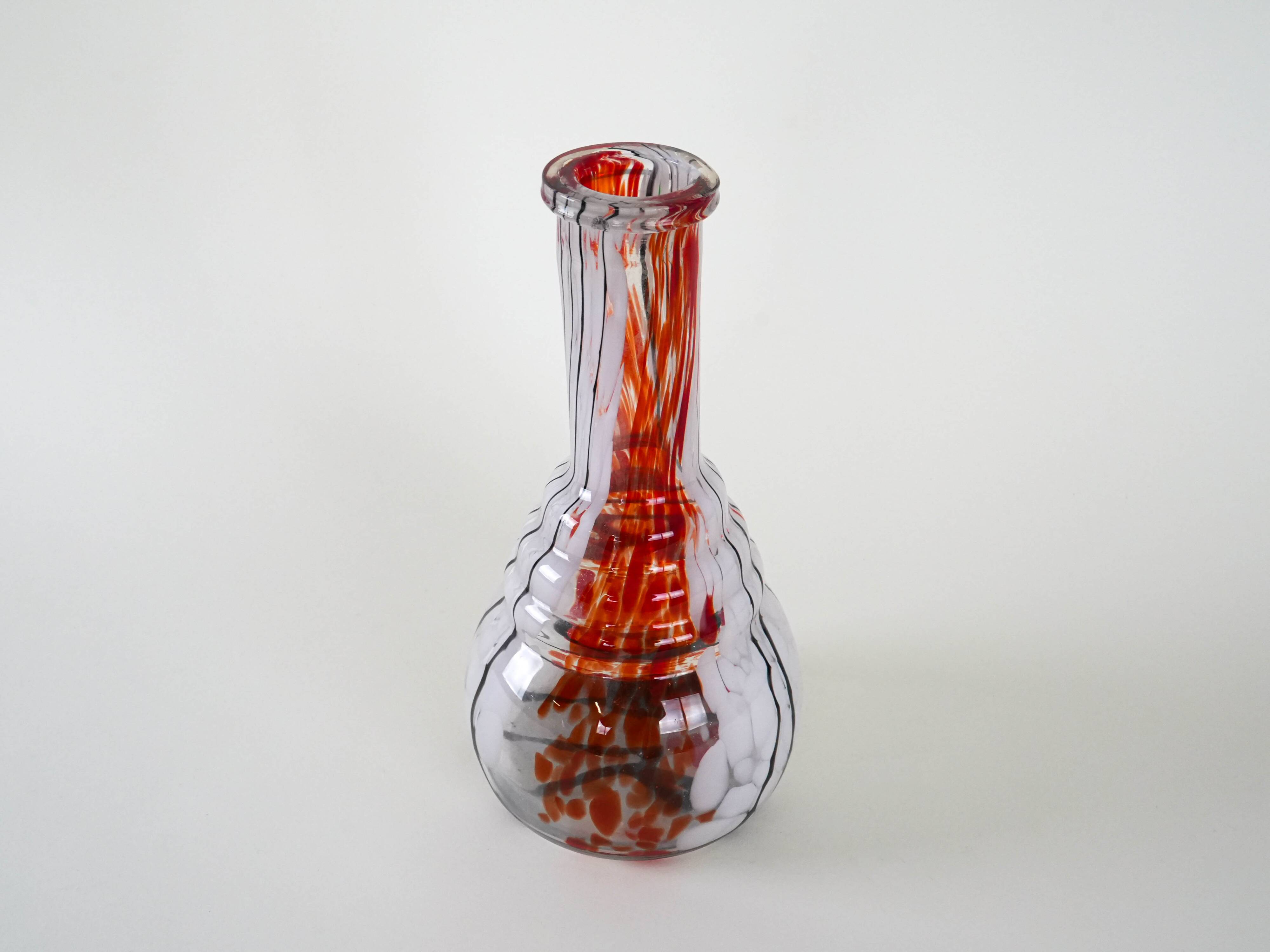 Glass vase, Italian design, 1970s, made in Italy