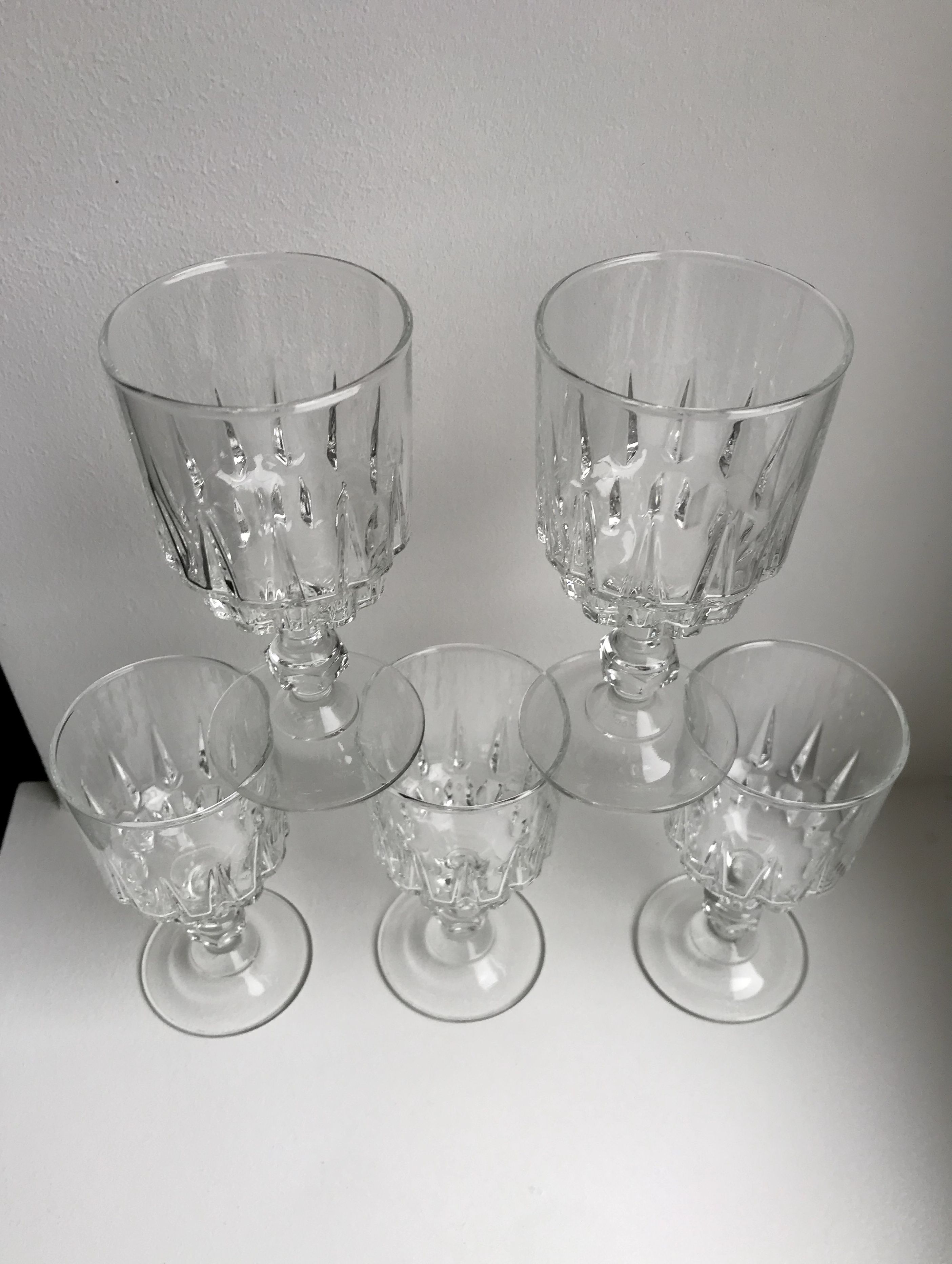 Set of 5 crystal wine glasses 50-60s