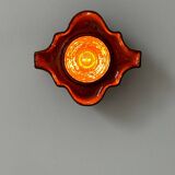 Pair of vintage wall lights, brown and orange ceramic, Sweden 1960