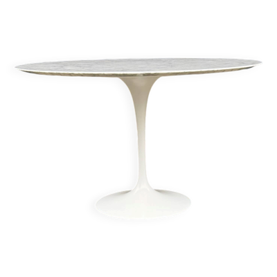 Table à manger Knoll Tulip originale en marbre de Carrare (120cm)