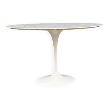 Table à manger Knoll Tulip originale en marbre de Carrare (120cm)