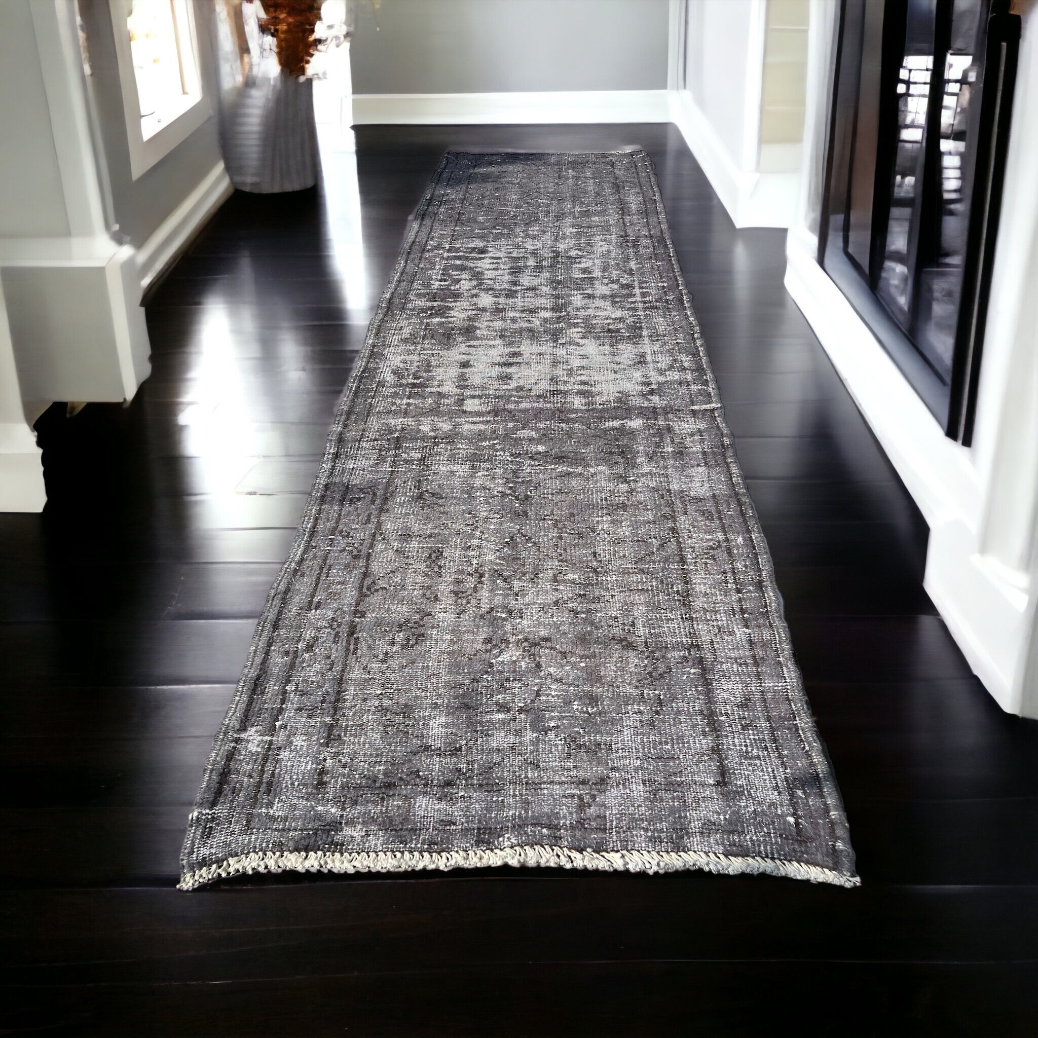 Vintage distressed turkish rug runner