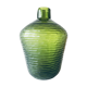 Green carved glass vase