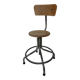 Vintage workshop chair in metal and wood, industrial style.