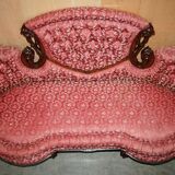 Canapé bibliothécaire victorien en acajou sculpté avec lions