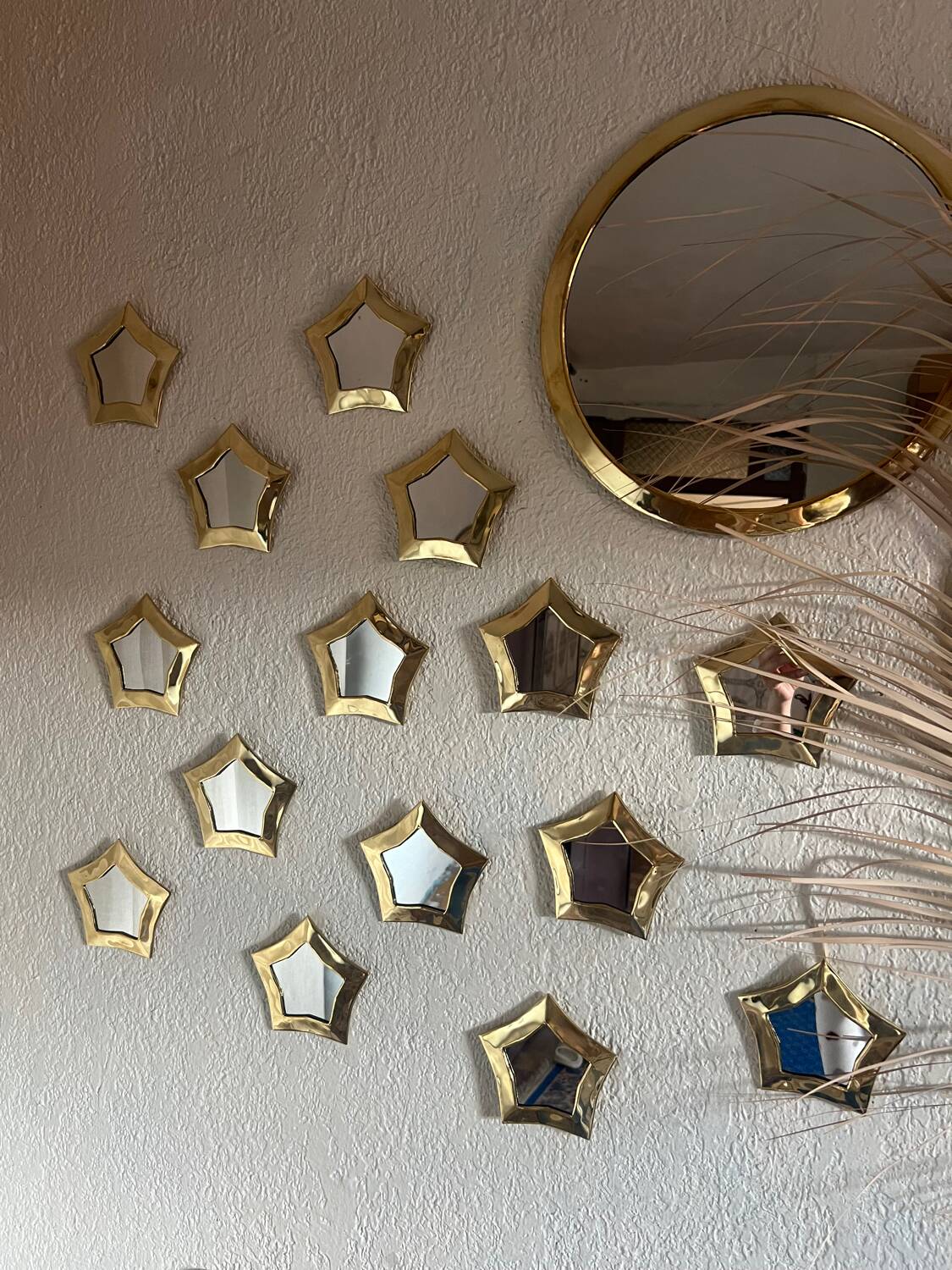 Ensemble de miroirs en laiton – décoration murale artisanale