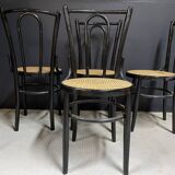 4 chairs bistro cané wood courbet